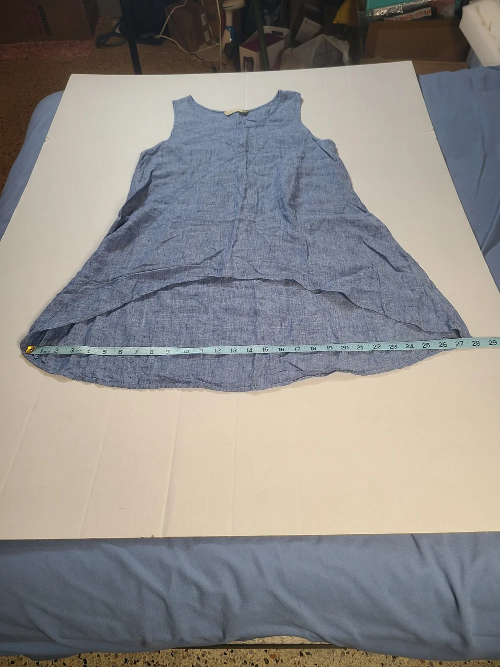 Chalet Womens Stylish Chic Sleeveless Blue High-Low Linen Tunic Size Small EUC - Picture 10 of 11